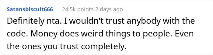 Money does weird things to people, indeed!