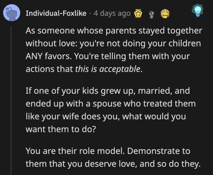 It's time to be the role model your children need, OP
