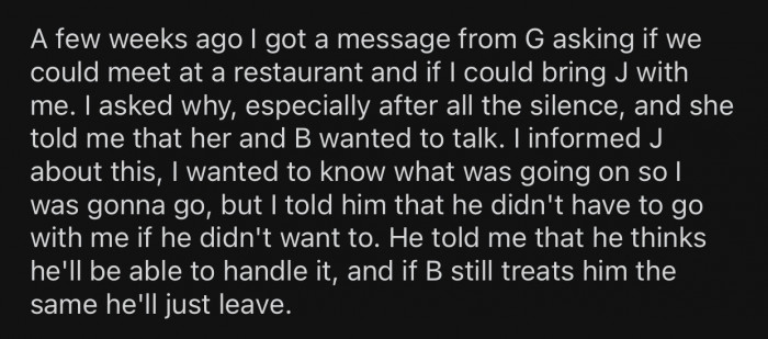 OP was asked by the fiancé to meet at a restaurant with both her brothers.