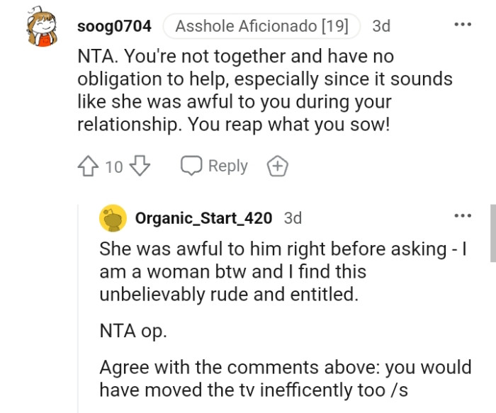 It sounds like OP's ex was awful to him during the relationship