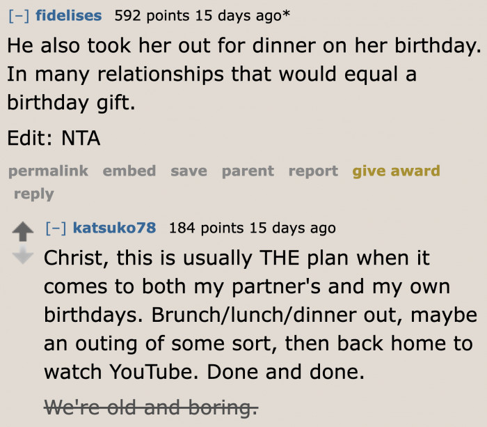 And yet, the girlfriend didn't even appreciate it.