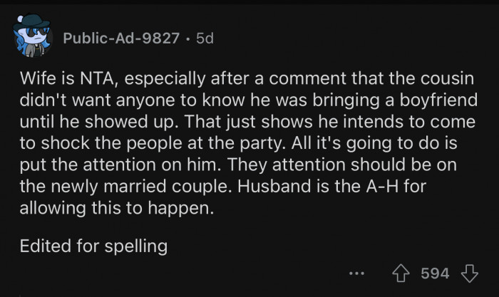 The cousin's instructions indicated his intent to shock.