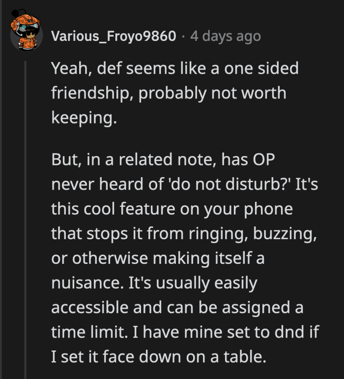 They advised OP to take advantage of his phone's do not disturb feature to screen Lucy's future emergencies