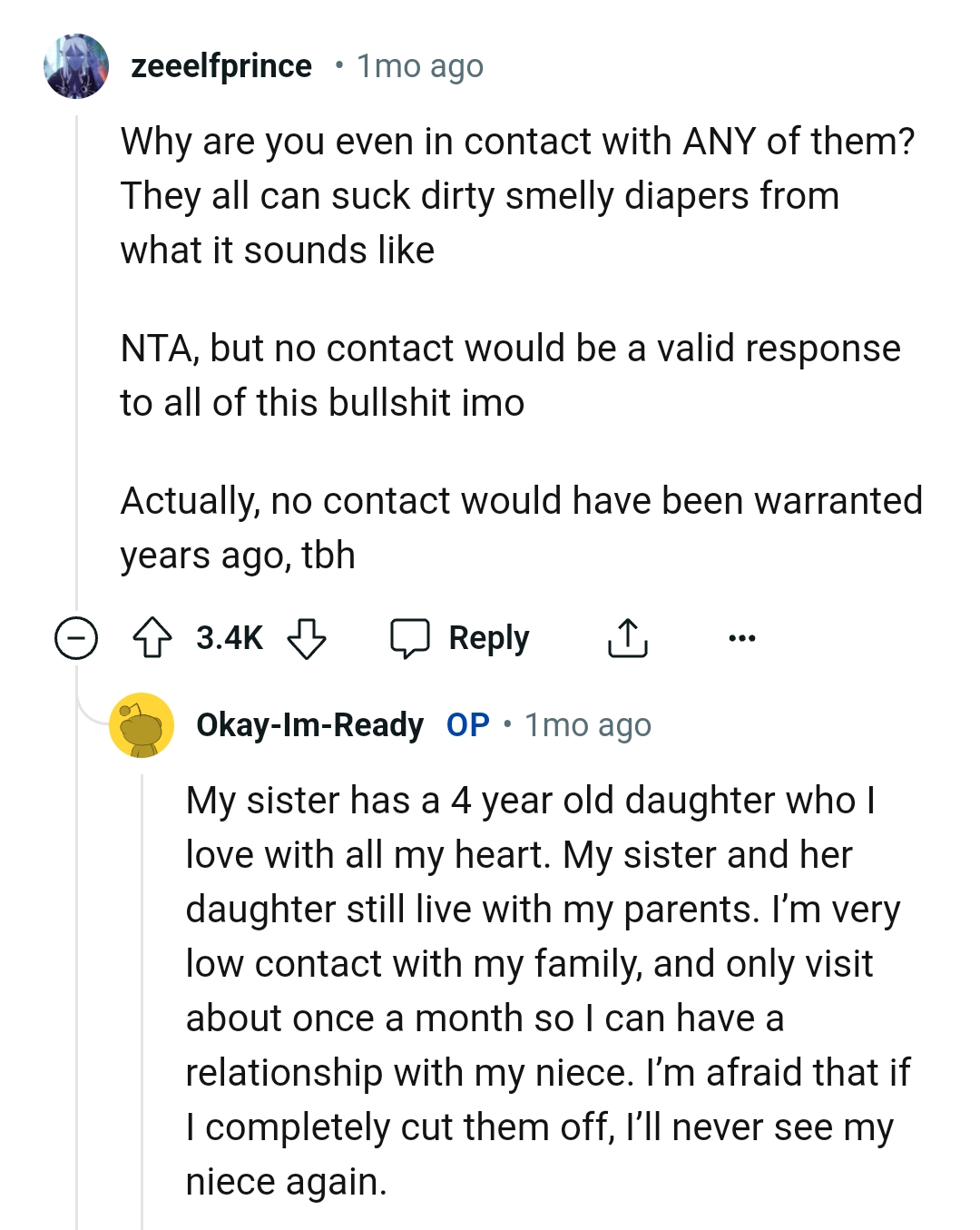 No contact will be a valid response to all of this bullsh*t