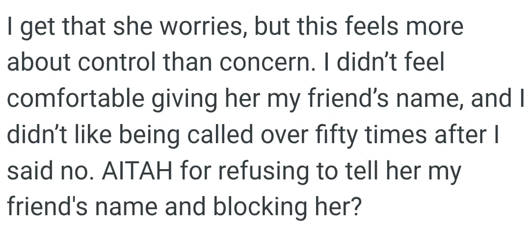 The OP didn’t like being called over fifty times after she had already said no
