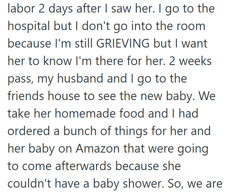 Grief kept her at the doorway, but love kept her coming back with food, gifts, and quiet support.