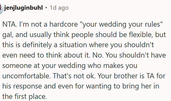 Her wedding, her rules.