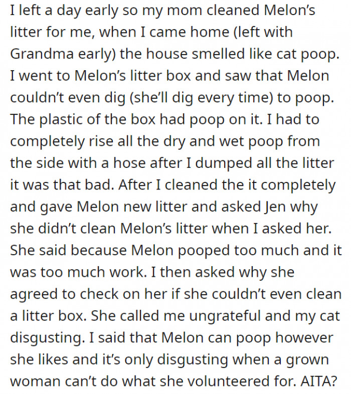 No who’s the AH? We got three characters: the OP, Jen, or Melon?