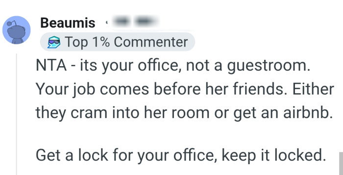 It's the OP's office