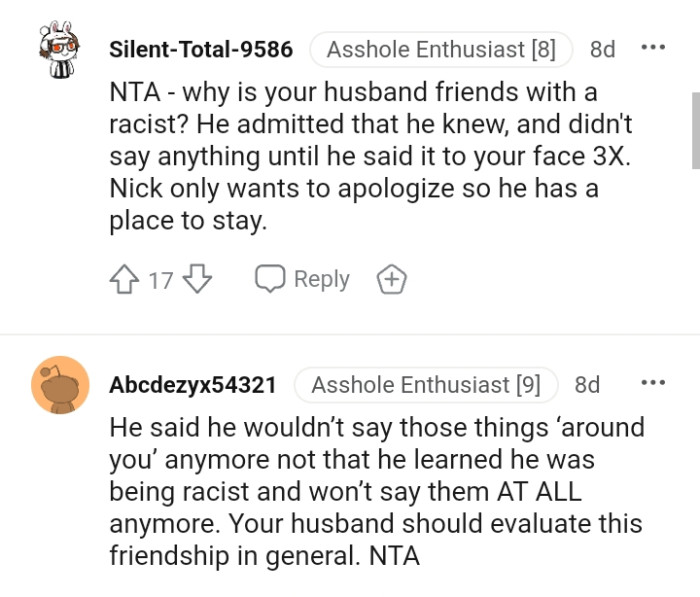 Nick is only apologizing for a reason