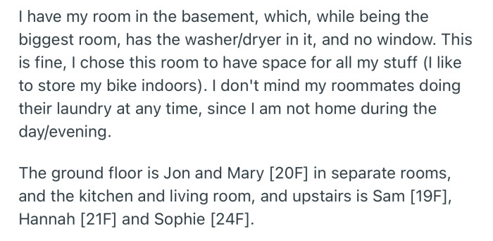 This Is How the Rooms Are Shared Amongst OP and Her Roommates