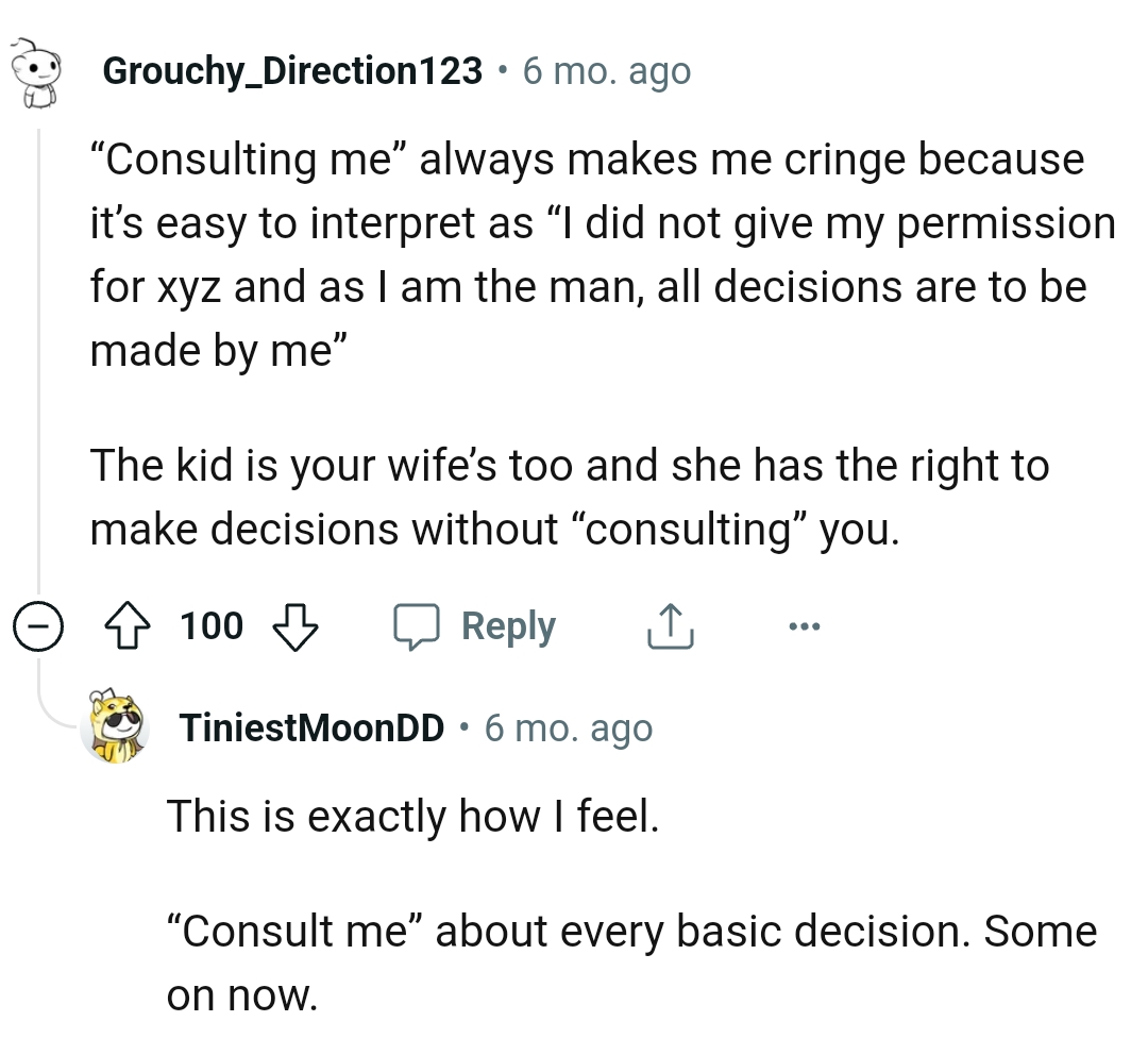 OP's wife has a right to make decisions