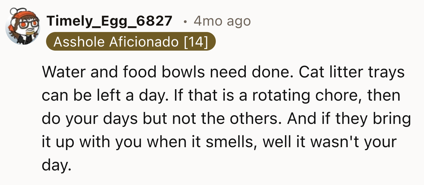 She Should Do Rotating Chores