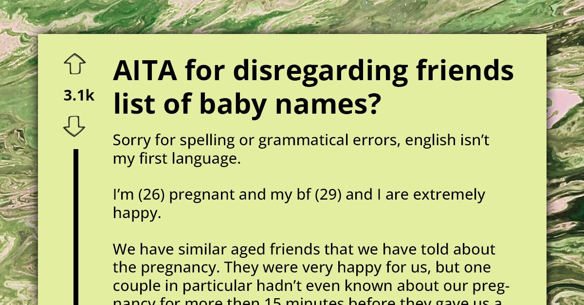 Expectant Parents Can’t Believe Their Friends Gave Them a List of 30+ Names They Can’t Use for Their Baby