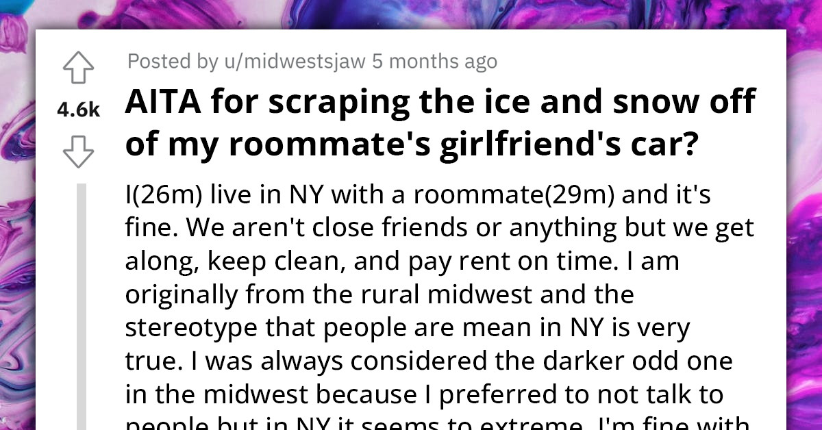 Redditor Scrapes Snow From Roommate's Girlfriend's Car, Ignites Unexpected Clash With Roommate