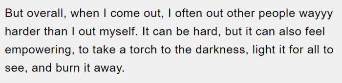 She explains a bit about how it feels and why it was such a big deal to her sister.