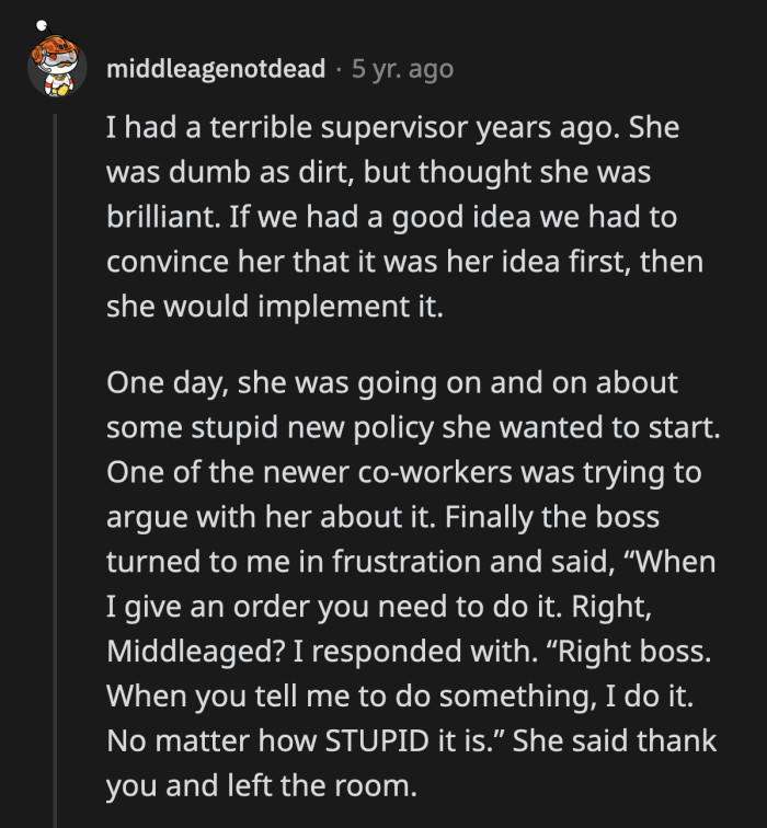 15. Rumor has it she still hasn't figured out how insulting that statement was.