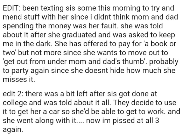 The OP had to add edits to let us know that's happening