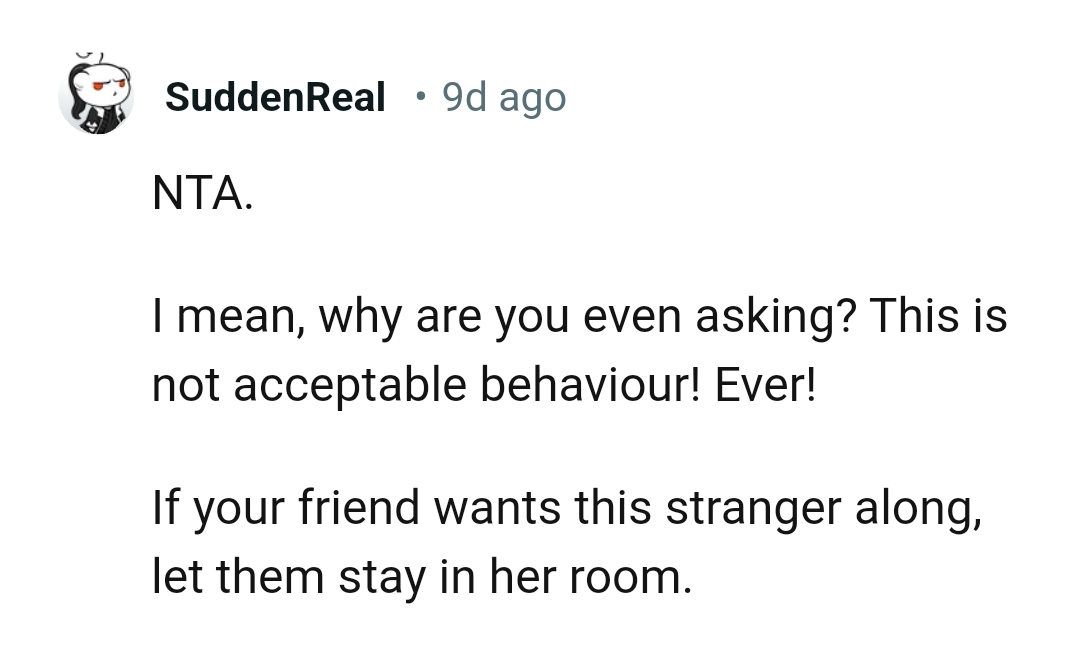 They can let her stay in their room