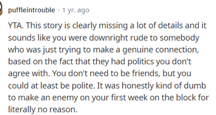 There are always a few comments that stray to the opposing side, and this one is the one that we saw on OP's post.