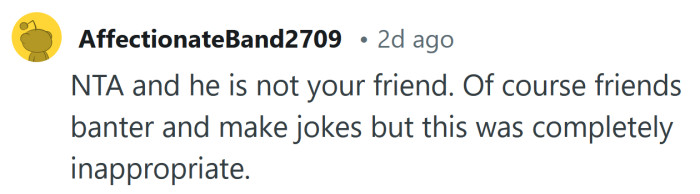 This was completely inappropriate.