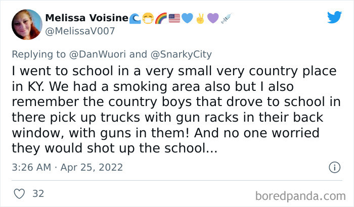 18. Country boys drove to school with gun racks