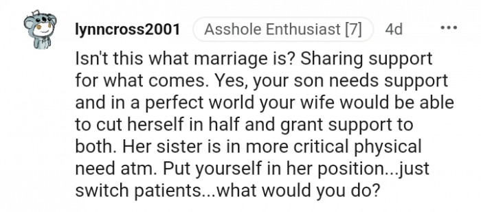 Her sister is in a more critical situation