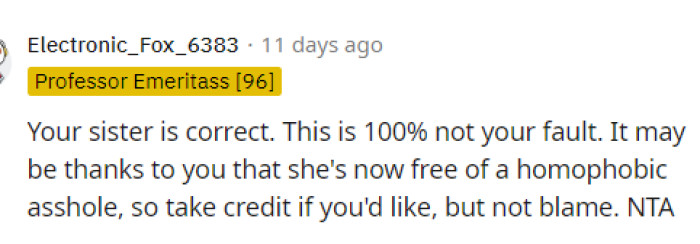 People agreed with OP and said that he should be happy that the boyfriend is gone.