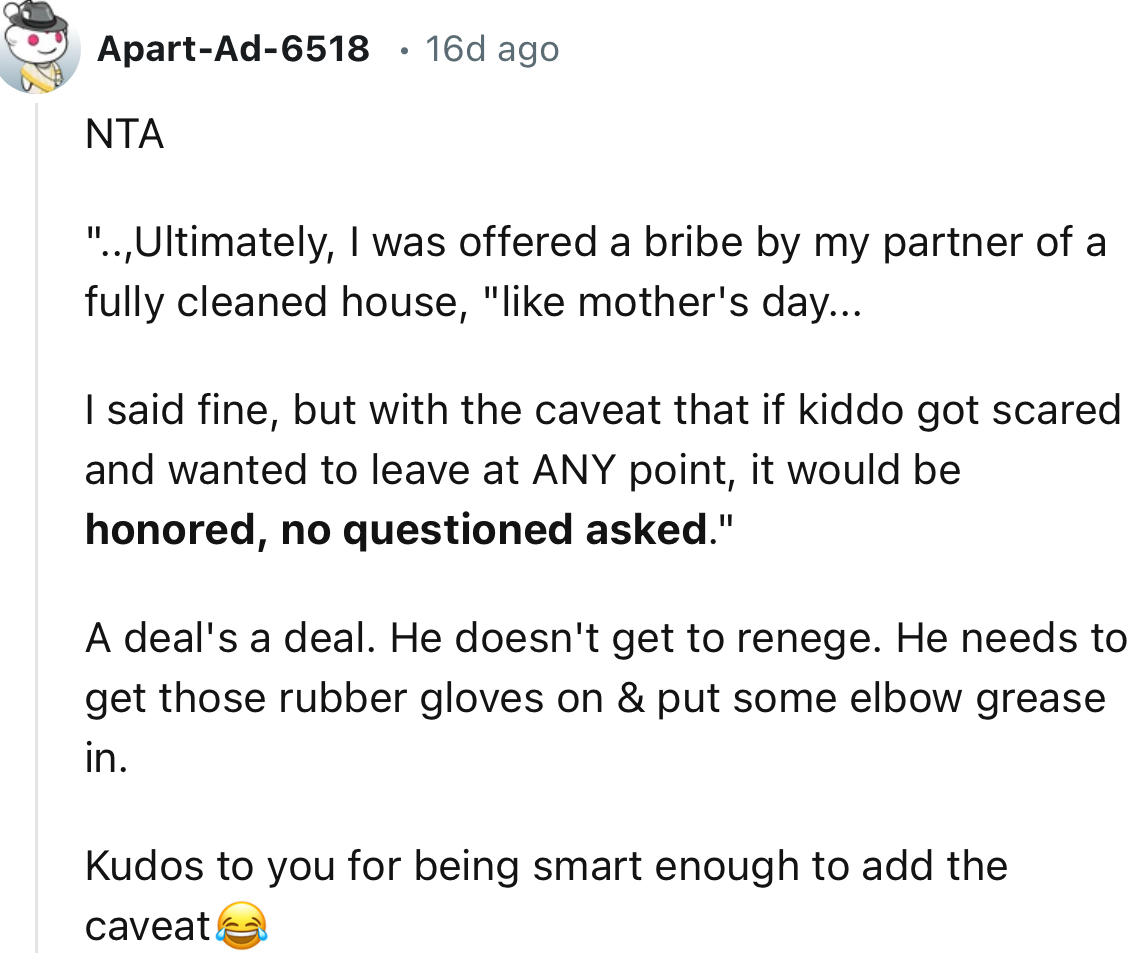 “He needs to get those rubber gloves on & put some elbow grease in.”