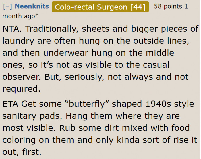 This suggestion wouldn't work if she's only washing her underwear.