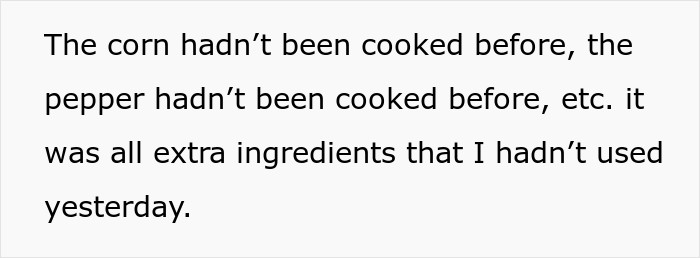 All ingredients I didn't use