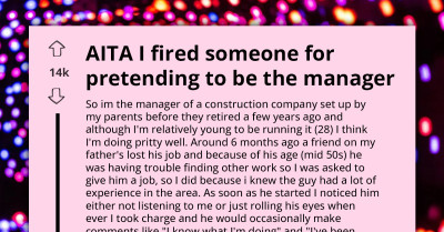 Young Manager Fires Much Older Employee After He Pretended To Be His Supervisor To Impress Clients
