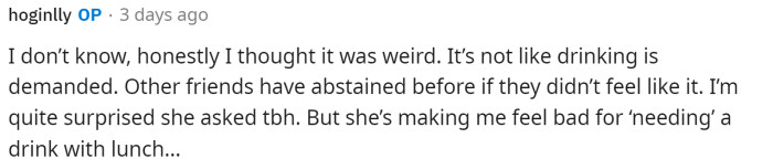 OP actually responded to the comment above by saying this. She feels that it's very odd as well and agrees with the comment.