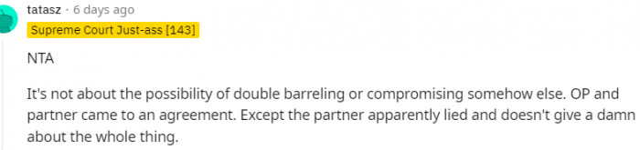 13. The OP and the partner had an agreement