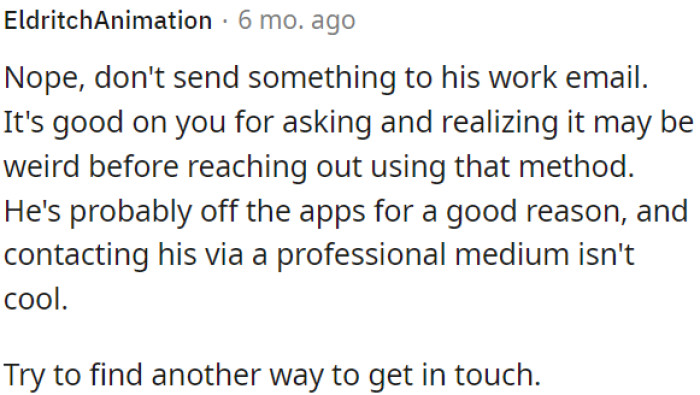 OP shouldn't email his work address; it's a bit odd.