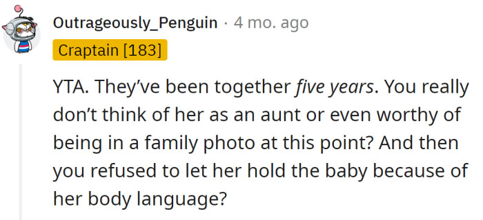 The OP was in the wrong