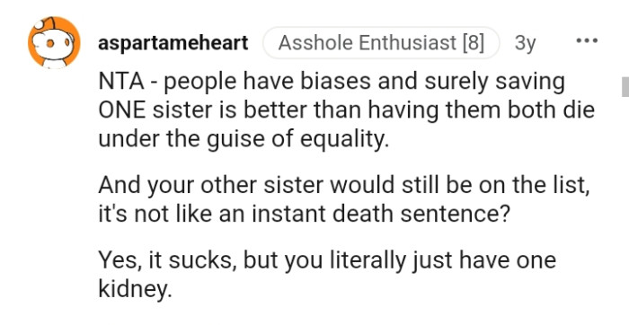 The other sister would still be on the list