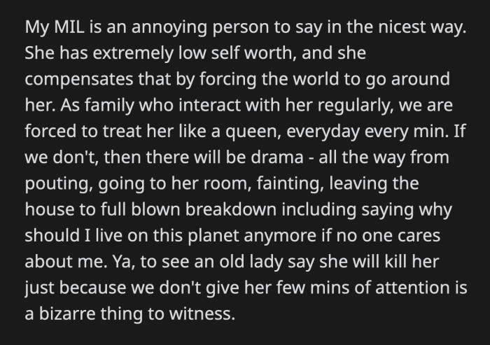 It was time to order, and MIL announced she'll go to the washroom