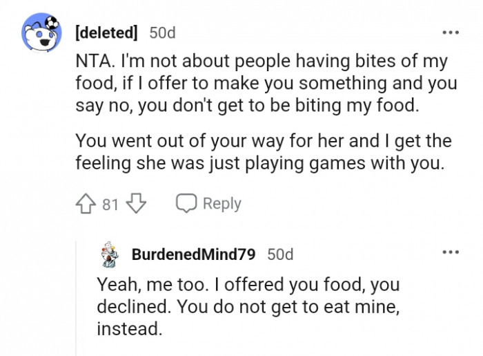 You went out of your way for her