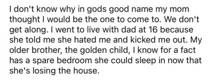 The OP was shocked to see her mom, who never treated her well.