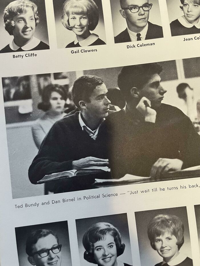 A friend’s father attended the same school as Ted Bundy (yearbook photo)