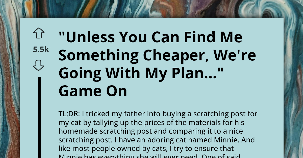 Redditor Shares How Outsmarting His Cheapskate Dad Got His Cat a Brand New Scratching Post