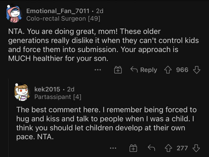 OP's approach is healthy and appropriate.