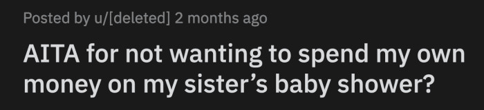 Their mom accused OP of being rude because she was her only sister