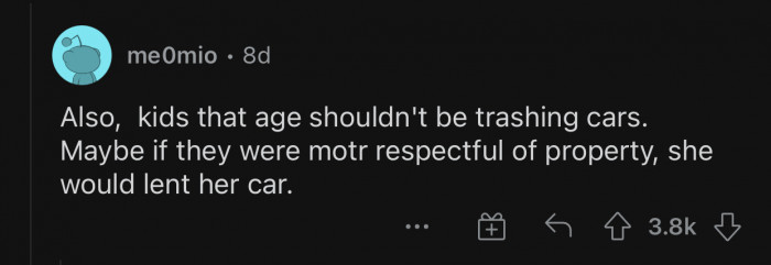 It's not normal for kids that age to trash cars.