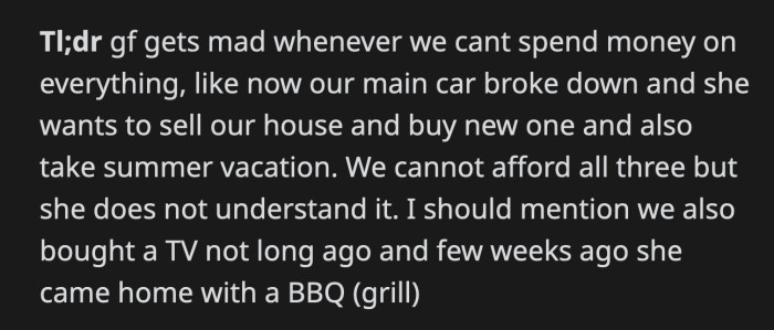He and his girlfriend can't see eye to eye with their finances. He didn't know how to approach the issue without upsetting his girlfriend further.