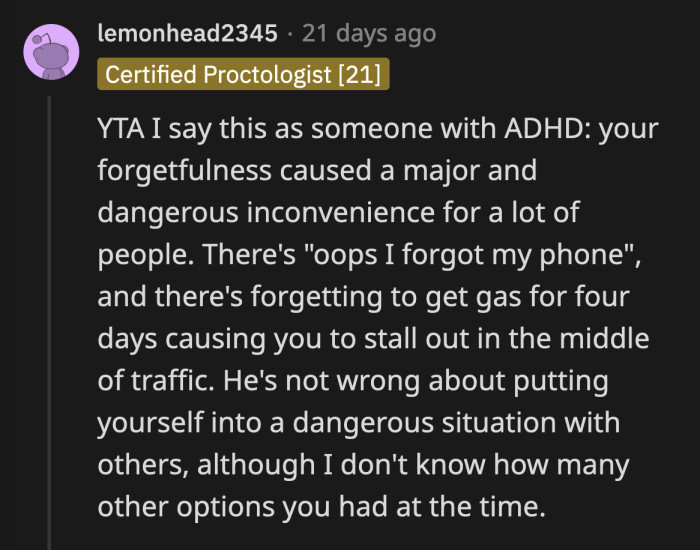 Forgetting to Gas Up for Four Days is Plain Idiotic. Does She Not Look at Her Gas Indicator or Something?