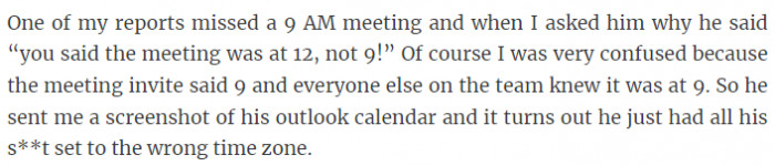 36. All his time was set to the wrong time zone