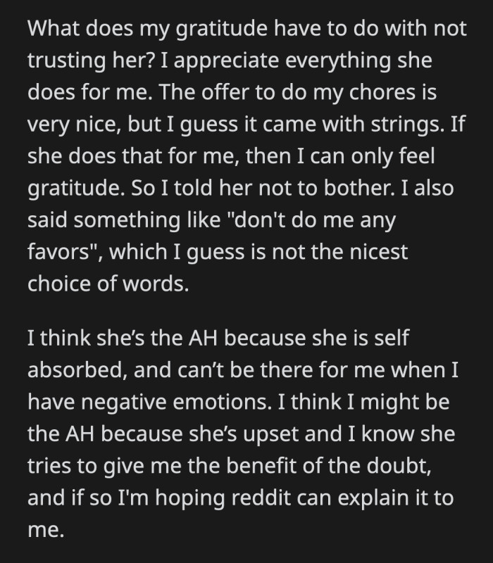 Things escalated and OP said, 