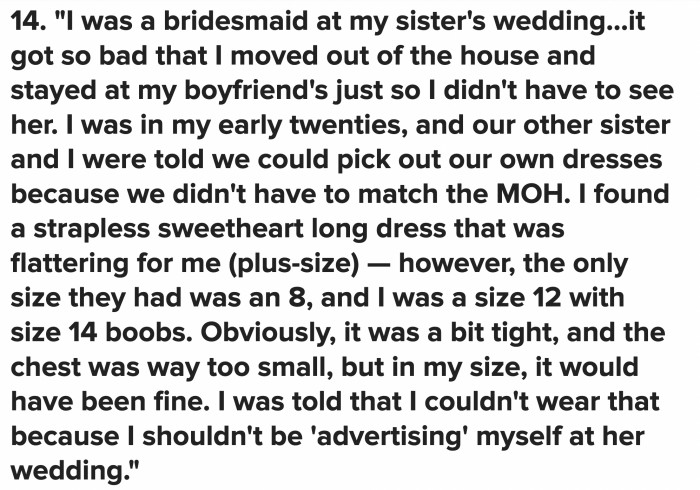 OP already offered to remedy the dress to appease her...